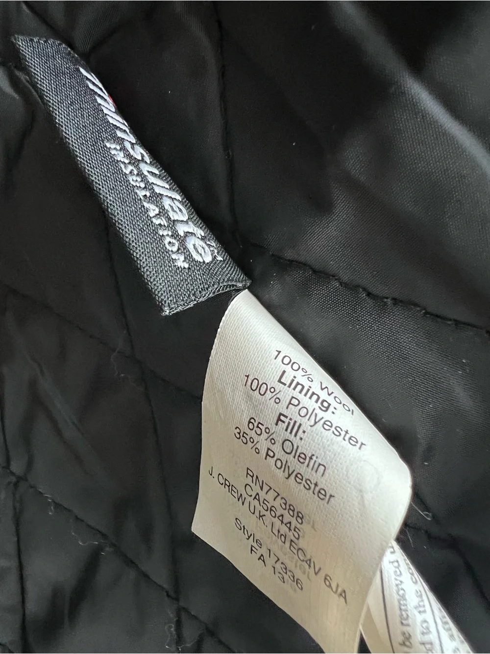J Crew University Jacket Wool Coat Thinsulate Classic Academia Black Mens Small